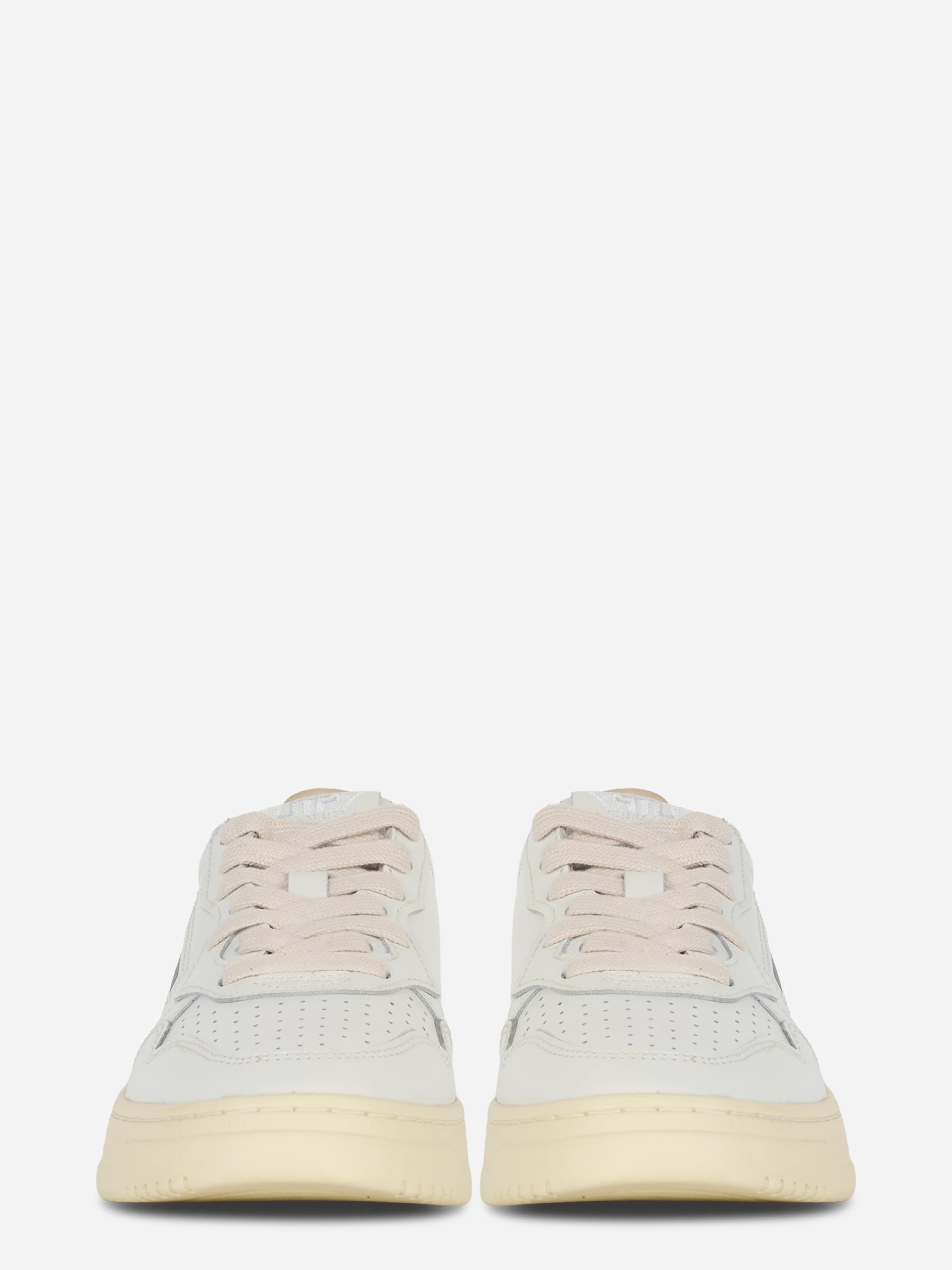 Sneakers Medalist Low In Pelle Bianca E Argento