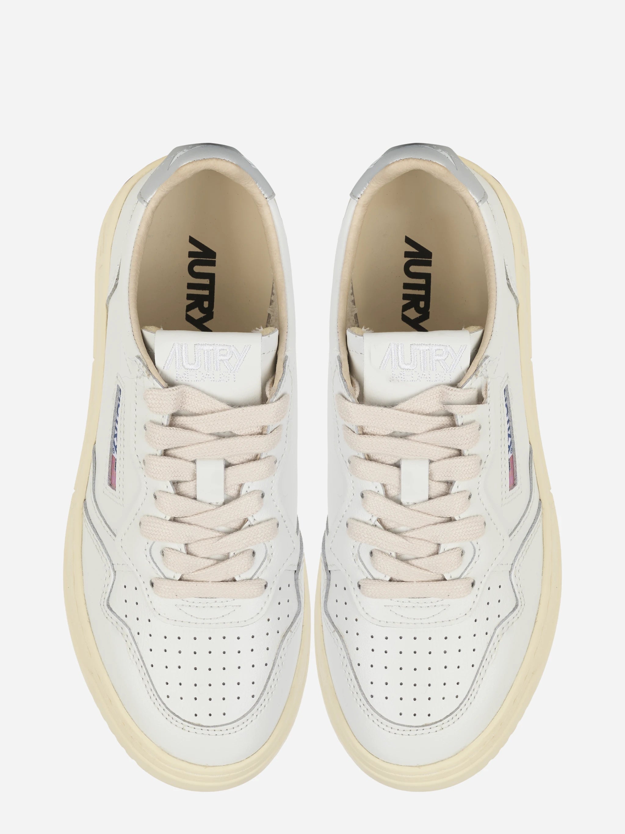 Sneakers Medalist Low In Pelle Bianca E Argento