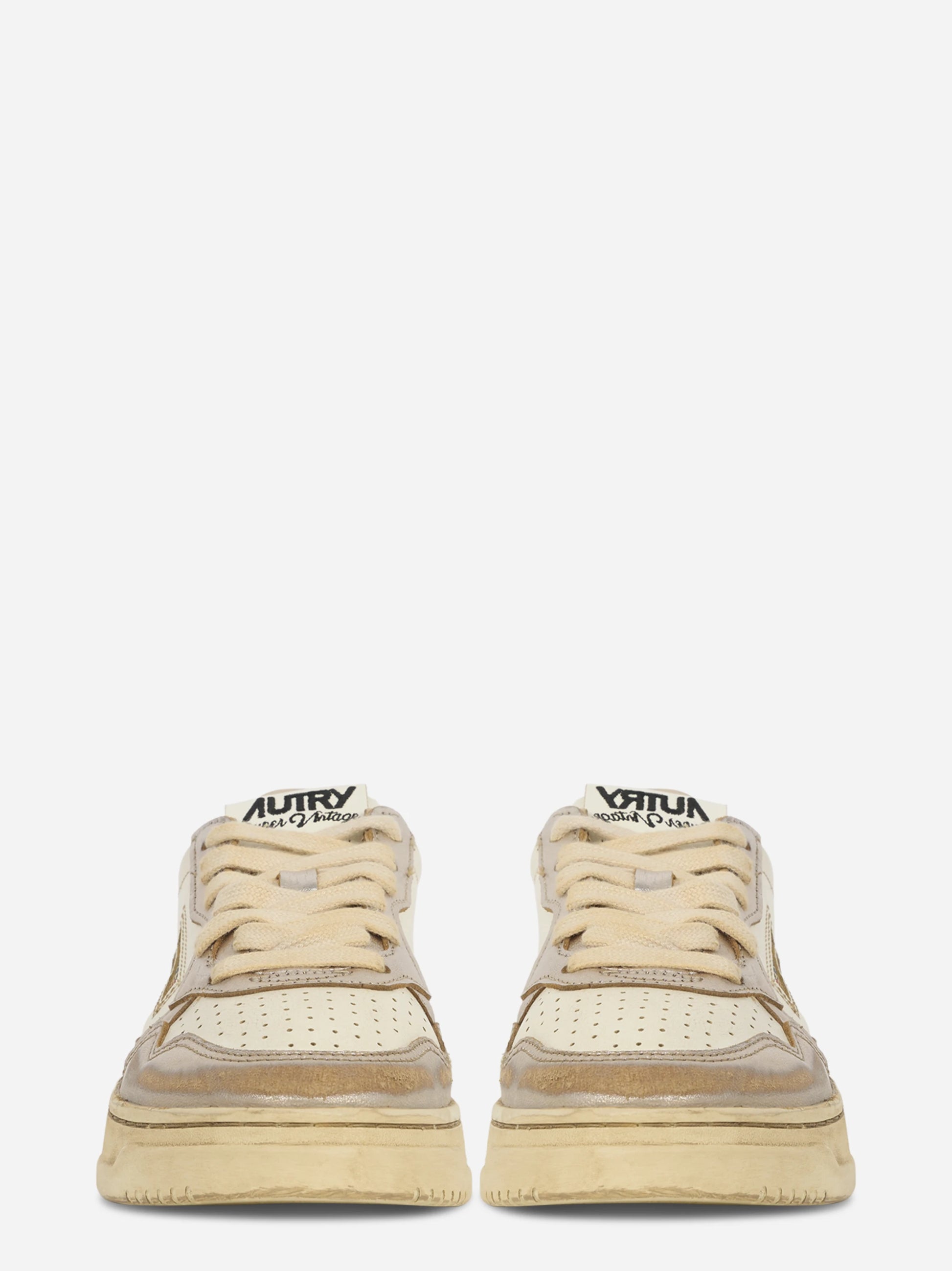 SNEAKERS MEDALIST LOW SUPER VINTAGE IN PELLE PLATINO E ARGENTO