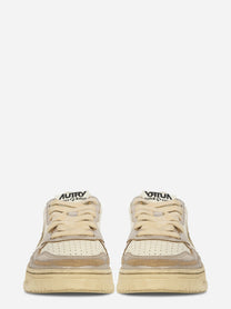 SNEAKERS MEDALIST LOW SUPER VINTAGE IN PELLE PLATINO E ARGENTO