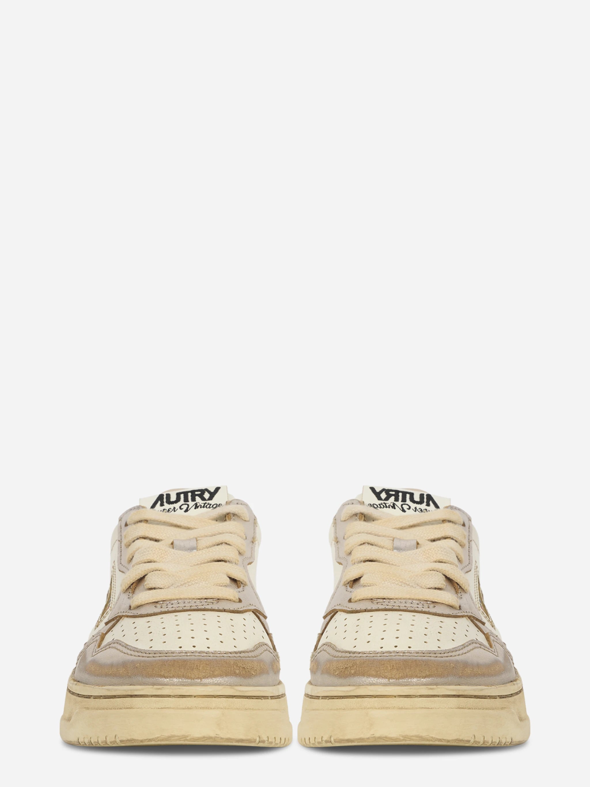 SNEAKERS MEDALIST LOW SUPER VINTAGE IN PELLE PLATINO E ARGENTO