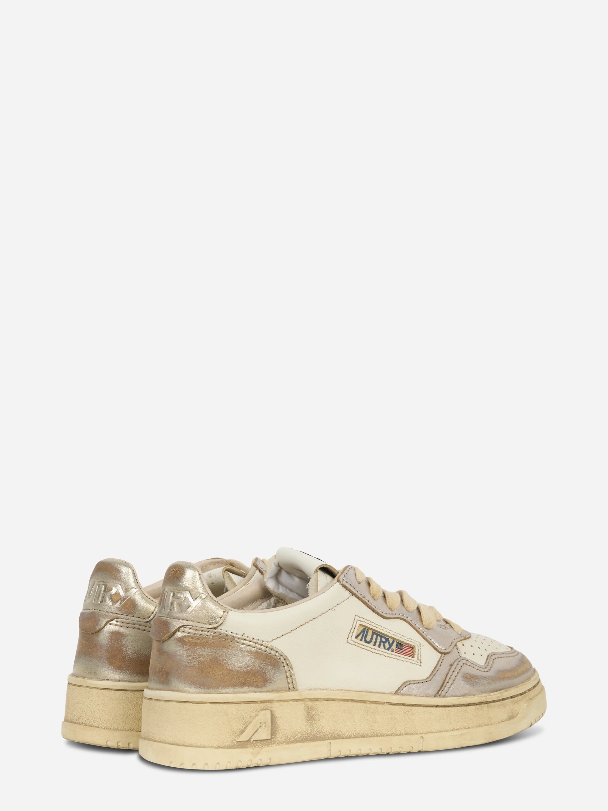 SNEAKERS MEDALIST LOW SUPER VINTAGE IN PELLE PLATINO E ARGENTO