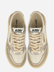 SNEAKERS MEDALIST LOW SUPER VINTAGE IN PELLE PLATINO E ARGENTO