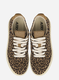 SNEAKERS MEDALIST EASEKNIT LOW IN MAGLIA 'LEOPARD PRINT' MARRONE E BEIGE