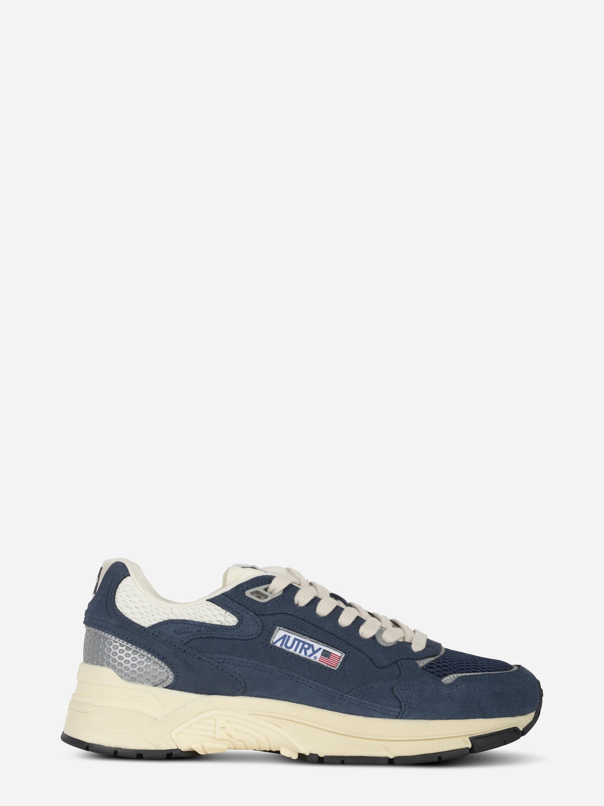 Sneakers Hyperway In Mesh E Suede Bluette E Marshmallow