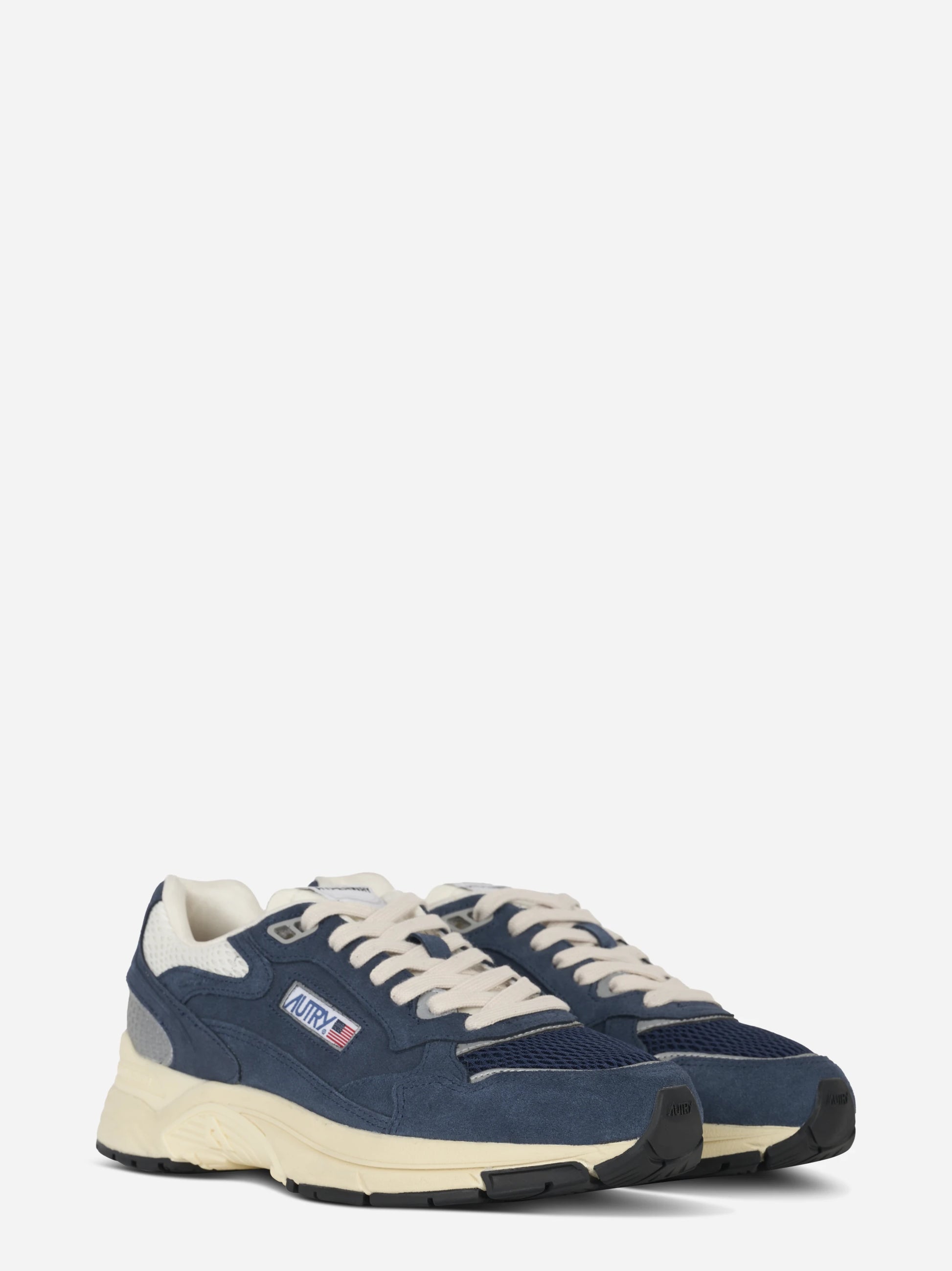 Sneakers Hyperway In Mesh E Suede Bluette E Marshmallow