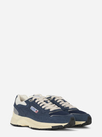 Sneakers Hyperway In Mesh E Suede Bluette E Marshmallow