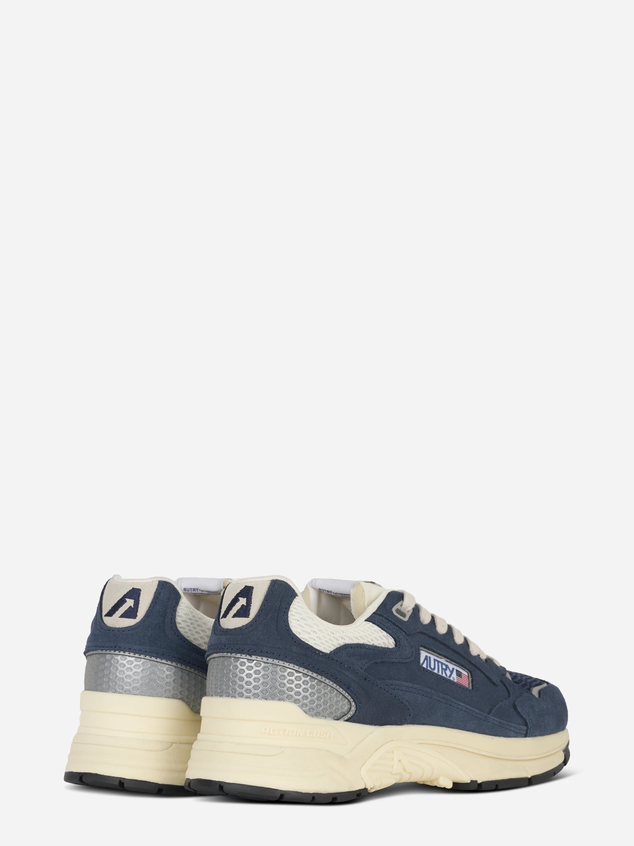 Sneakers Hyperway In Mesh E Suede Bluette E Marshmallow