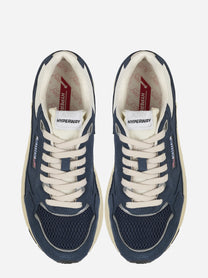 Sneakers Hyperway In Mesh E Suede Bluette E Marshmallow