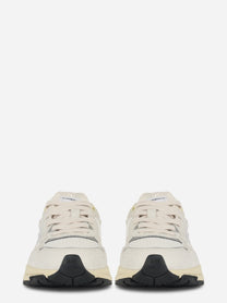 Sneakers Hyperway In Mesh Bianco E Pelle Glitter Grigia