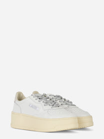 SNEAKERS MEDALIST PLATFORM IN PELLE BIANCA