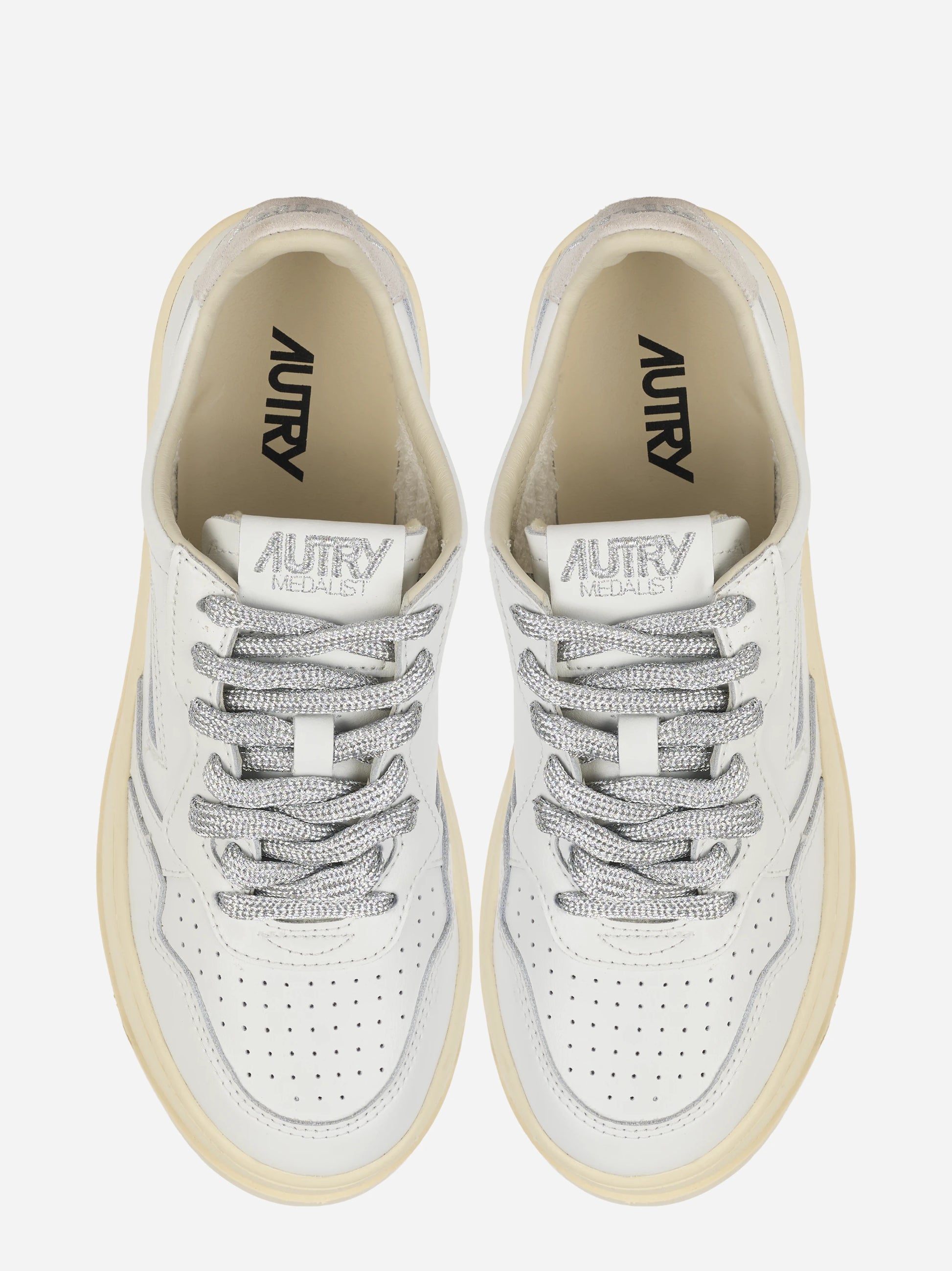 SNEAKERS MEDALIST PLATFORM IN PELLE BIANCA