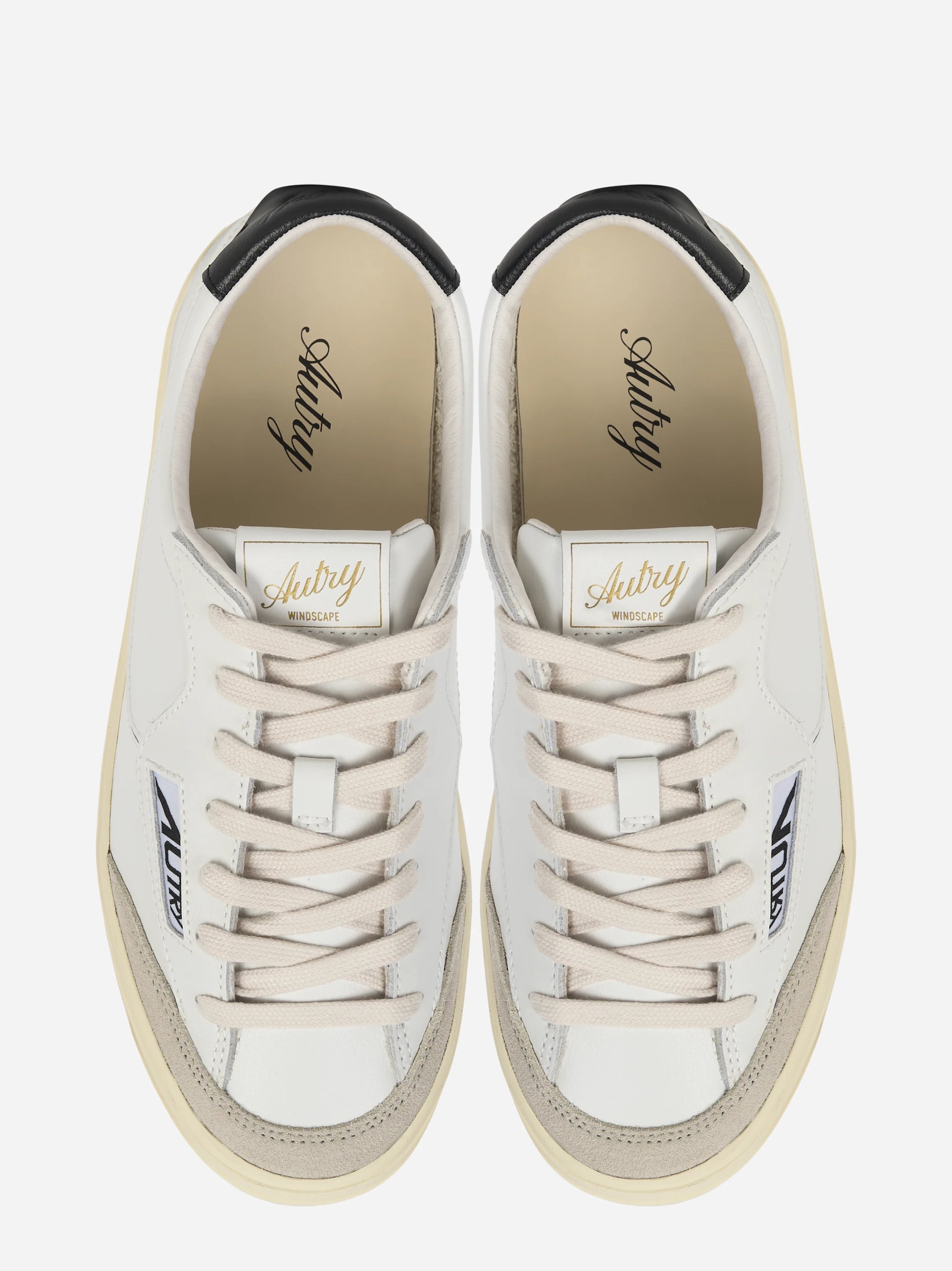 SNEAKERS WINDSCAPE LOW IN PELLE BIANCA E NERA