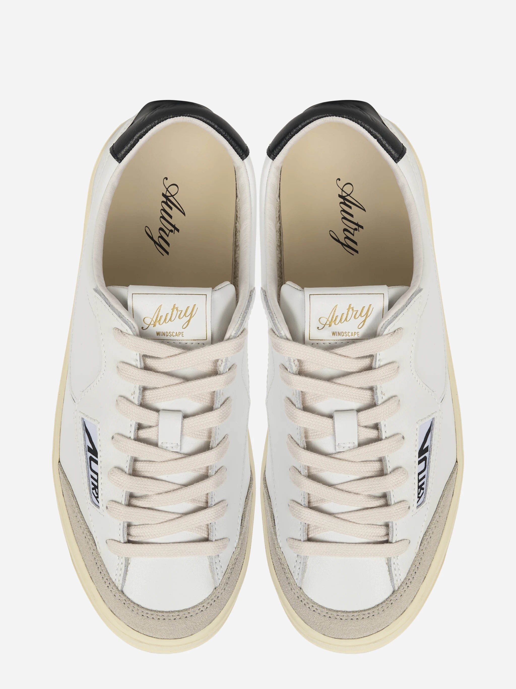 SNEAKERS WINDSCAPE LOW IN PELLE BIANCA E NERA