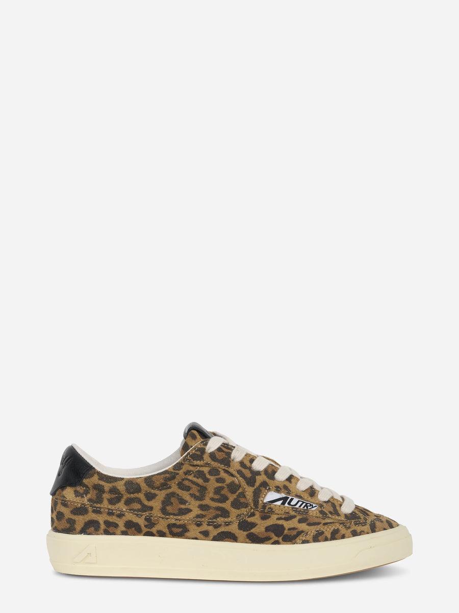SNEAKERS WINDSCAPE LOW IN SUEDE LEOPARD E NERO
