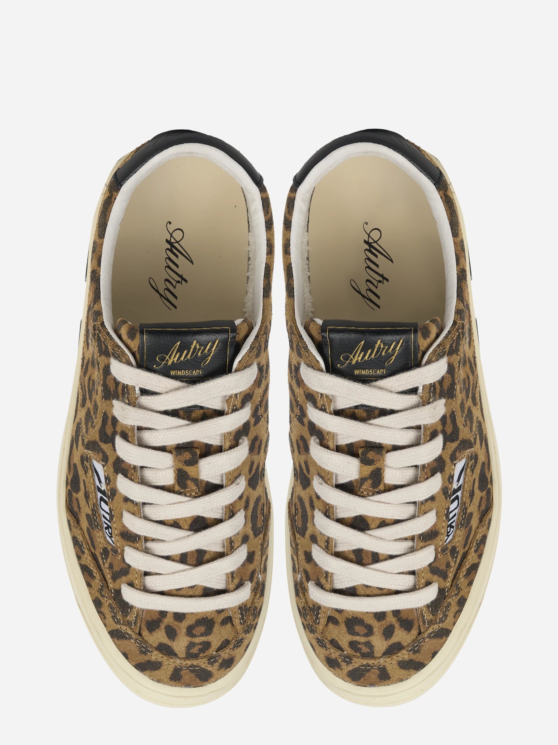 SNEAKERS WINDSCAPE LOW IN SUEDE LEOPARD E NERO