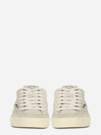 SNEAKERS WINDSCAPE LOW IN SUEDE LAMINATO ARGENTO E NERO