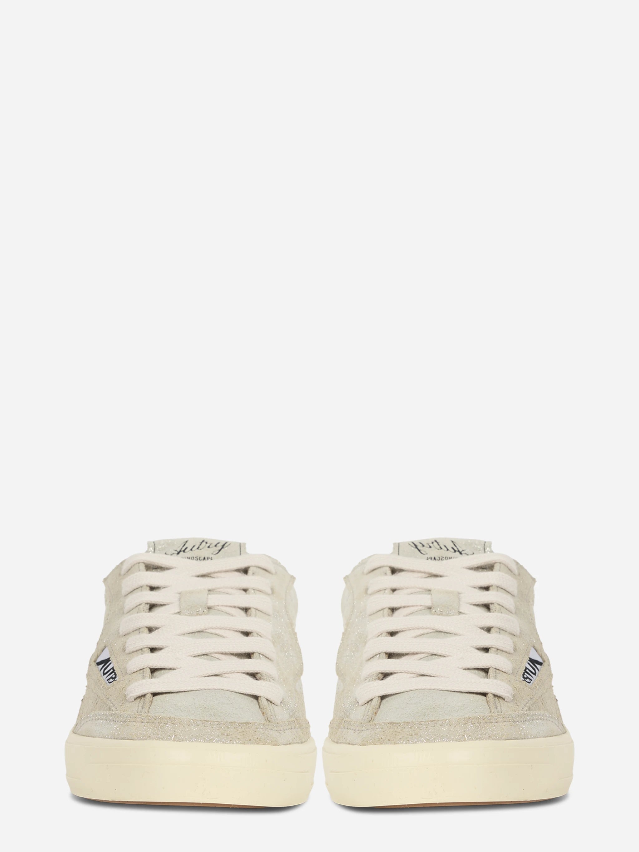 SNEAKERS WINDSCAPE LOW IN SUEDE LAMINATO ARGENTO E NERO