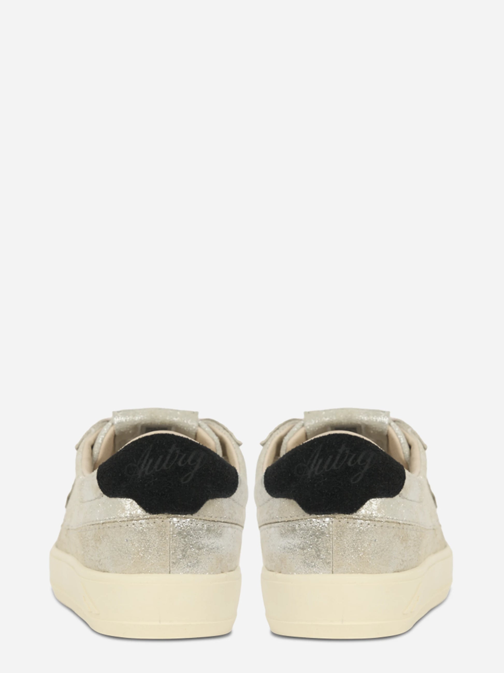 SNEAKERS WINDSCAPE LOW IN SUEDE LAMINATO ARGENTO E NERO