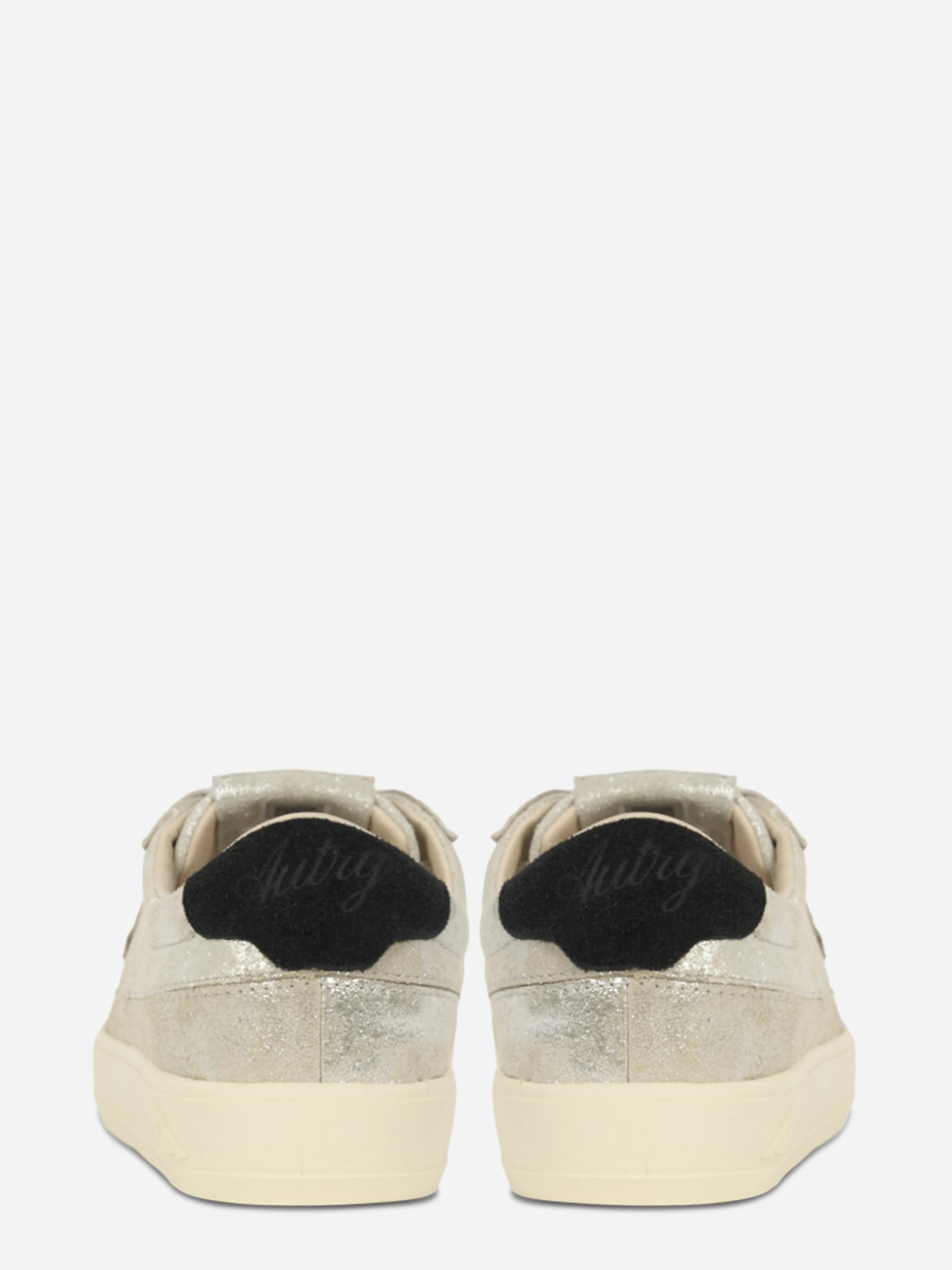 SNEAKERS WINDSCAPE LOW IN SUEDE LAMINATO ARGENTO E NERO