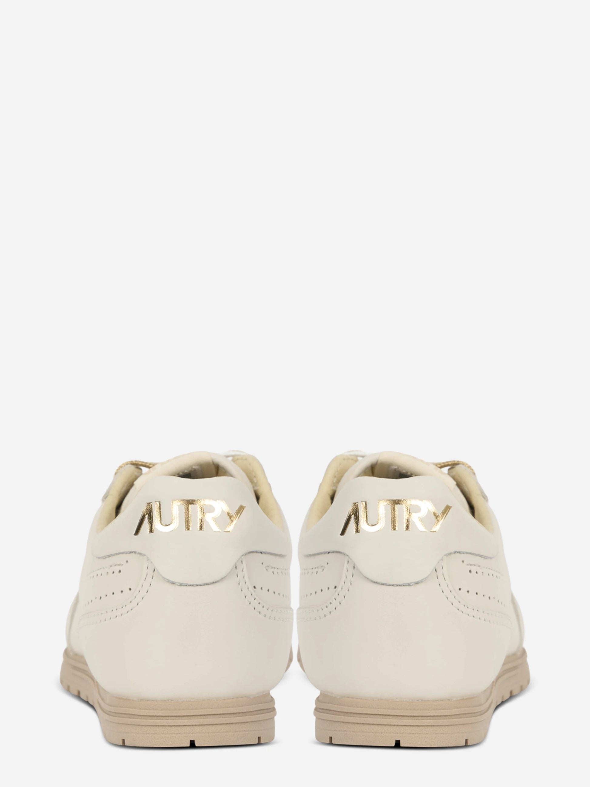 SNEAKERS WINDSPIN IN PELLE NAPPA BIANCO E ORO