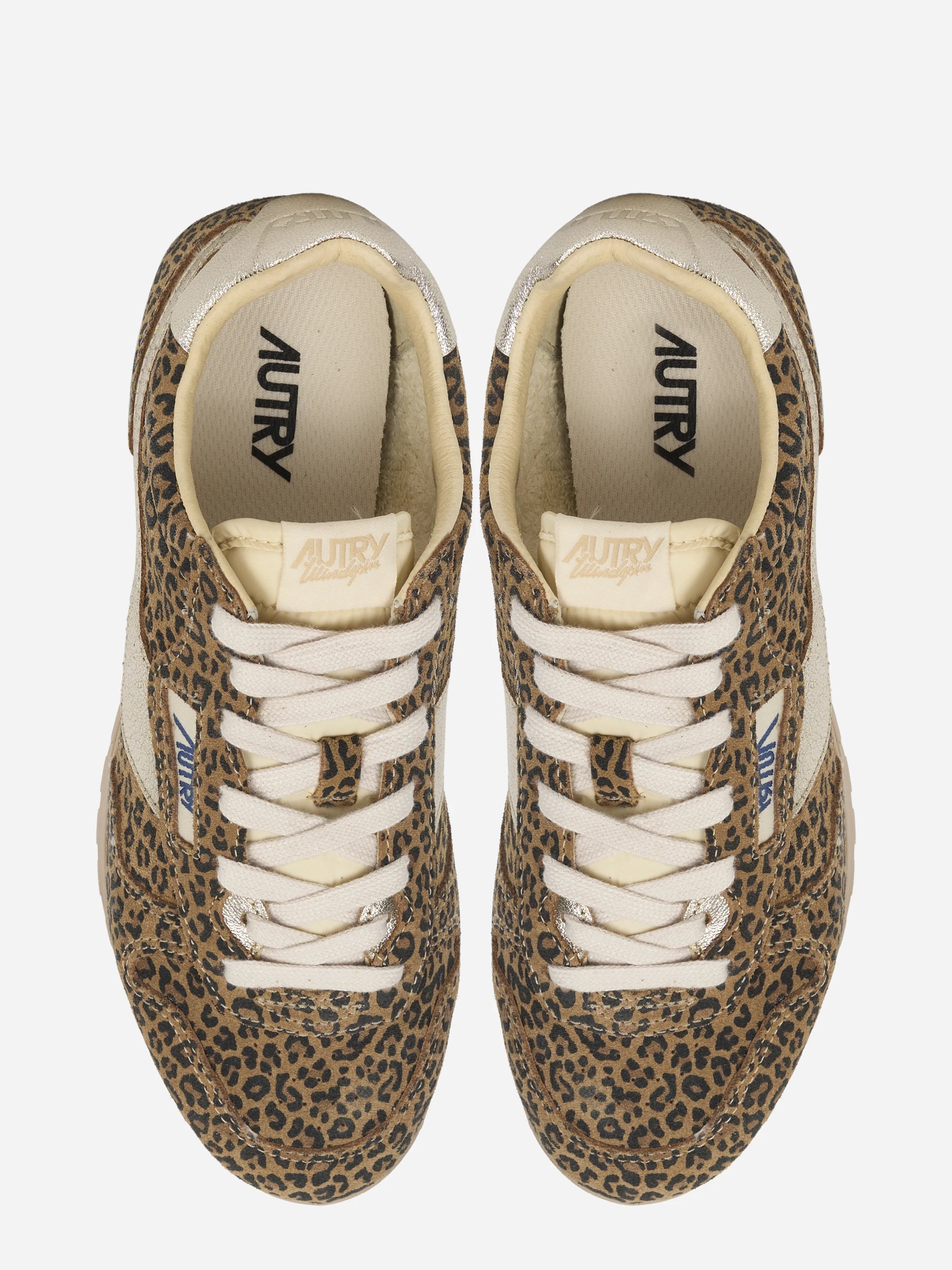 SNEAKERS WINDSPIN IN SUEDE E PELLE LEOPARD E PLATINO
