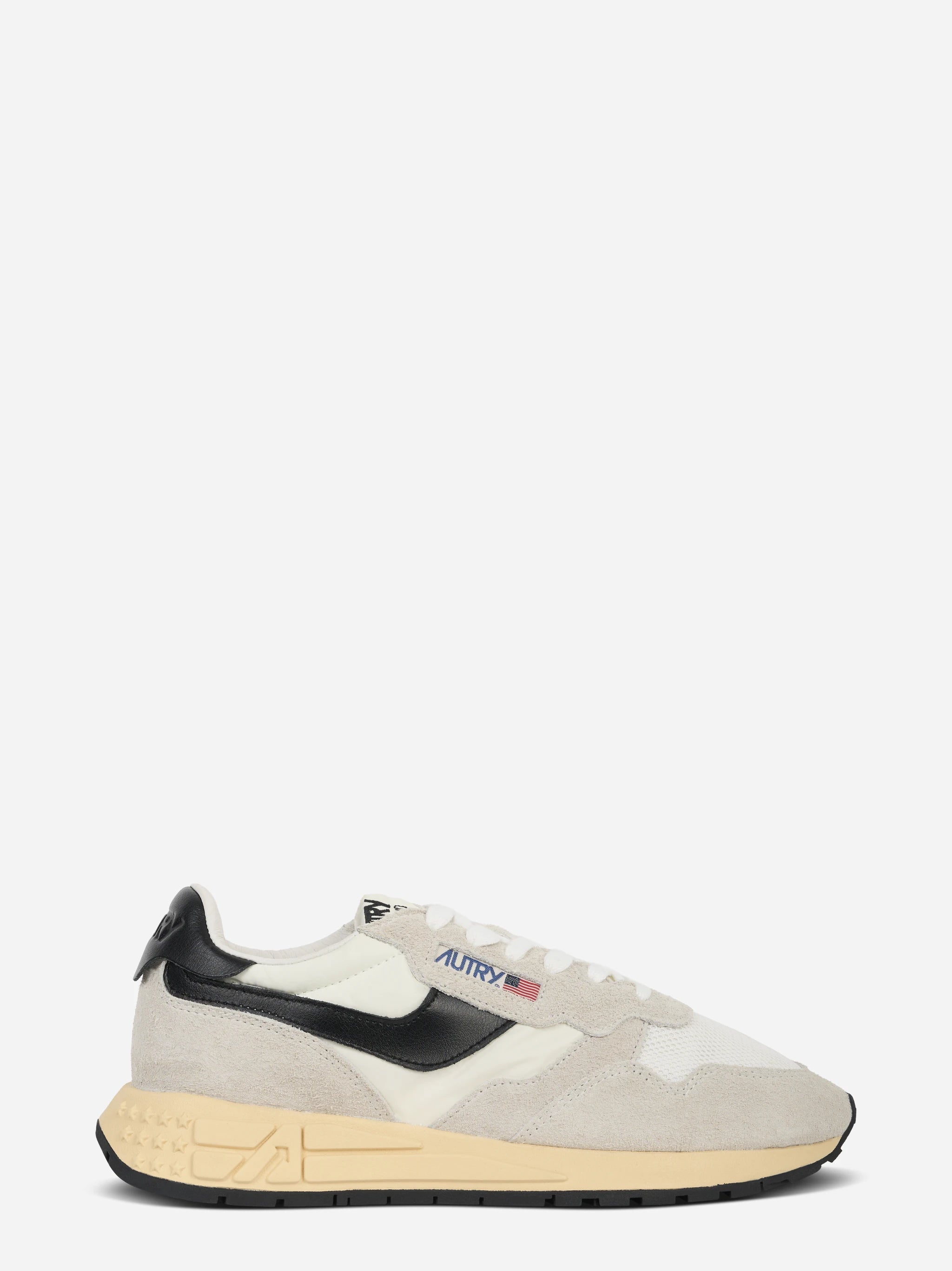 SNEAKERS REELWIND LOW IN NYLON E SUEDE bianco E nero