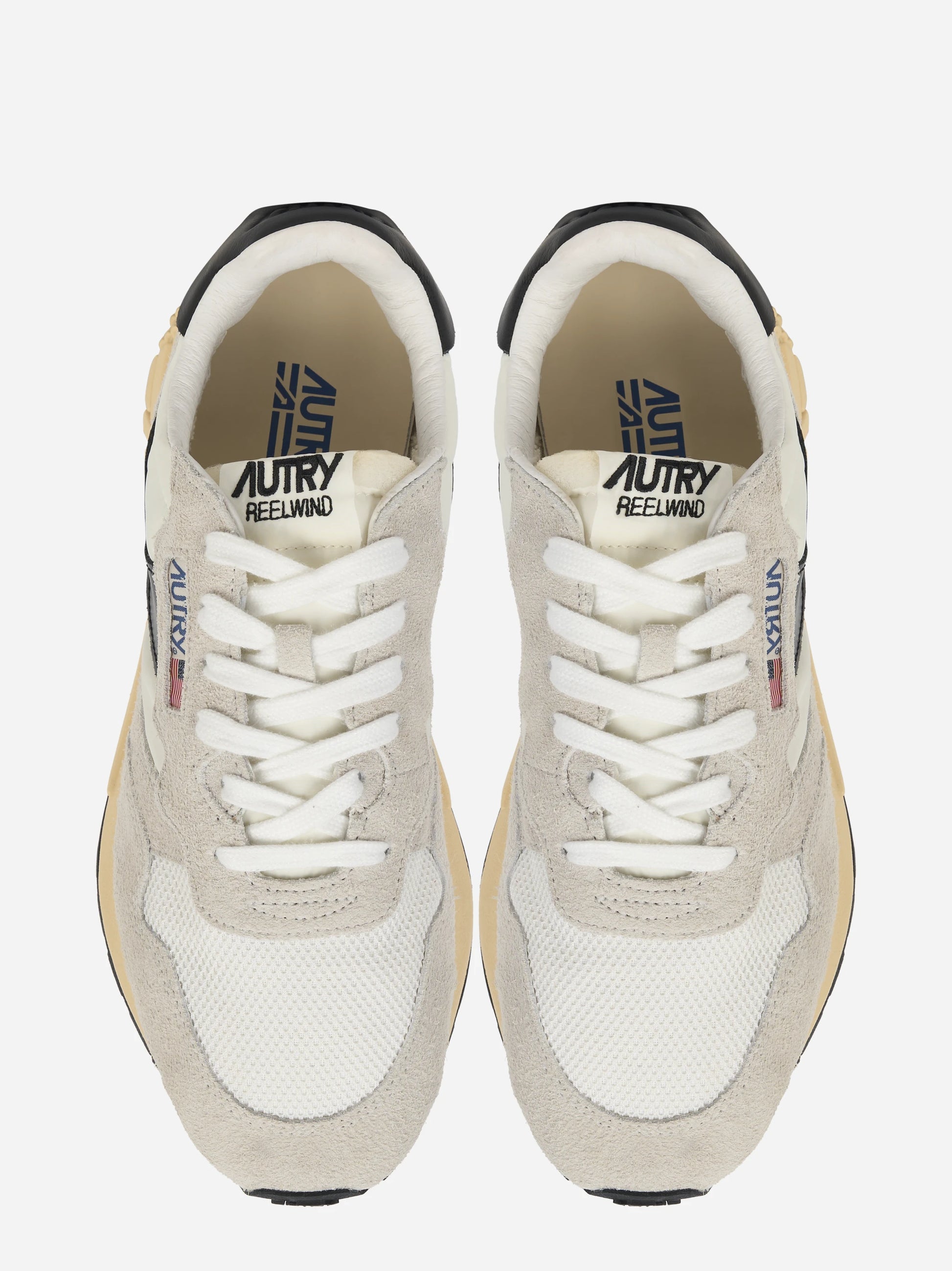 SNEAKERS REELWIND LOW IN NYLON E SUEDE bianco E nero