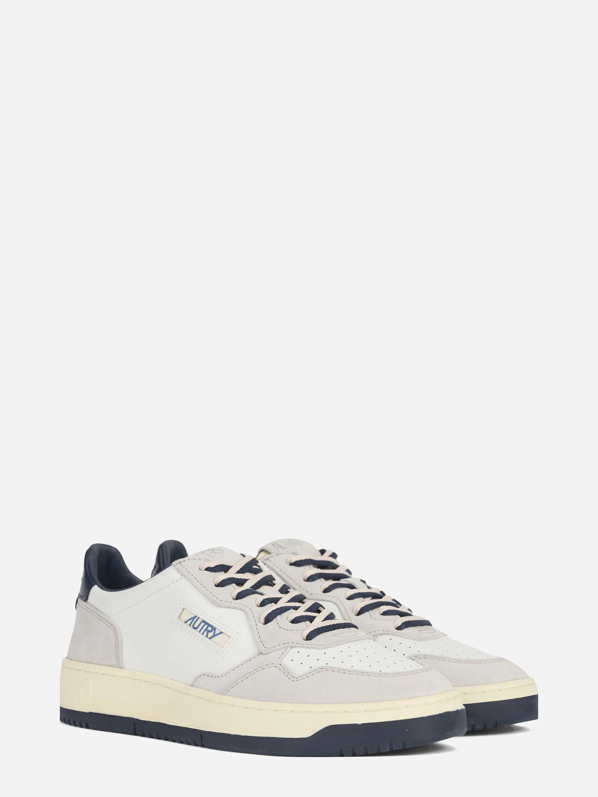Sneaker Medalist Low in pelle e suede blu - vista tre quarti