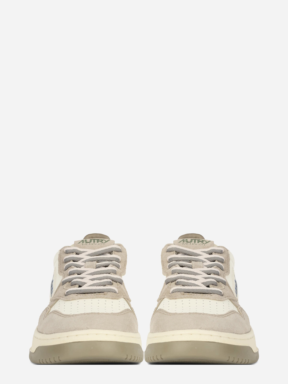Sneaker Medalist Low in pelle e suede beige - vista frontale