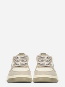 Sneaker Medalist Low in pelle e suede beige - vista frontale
