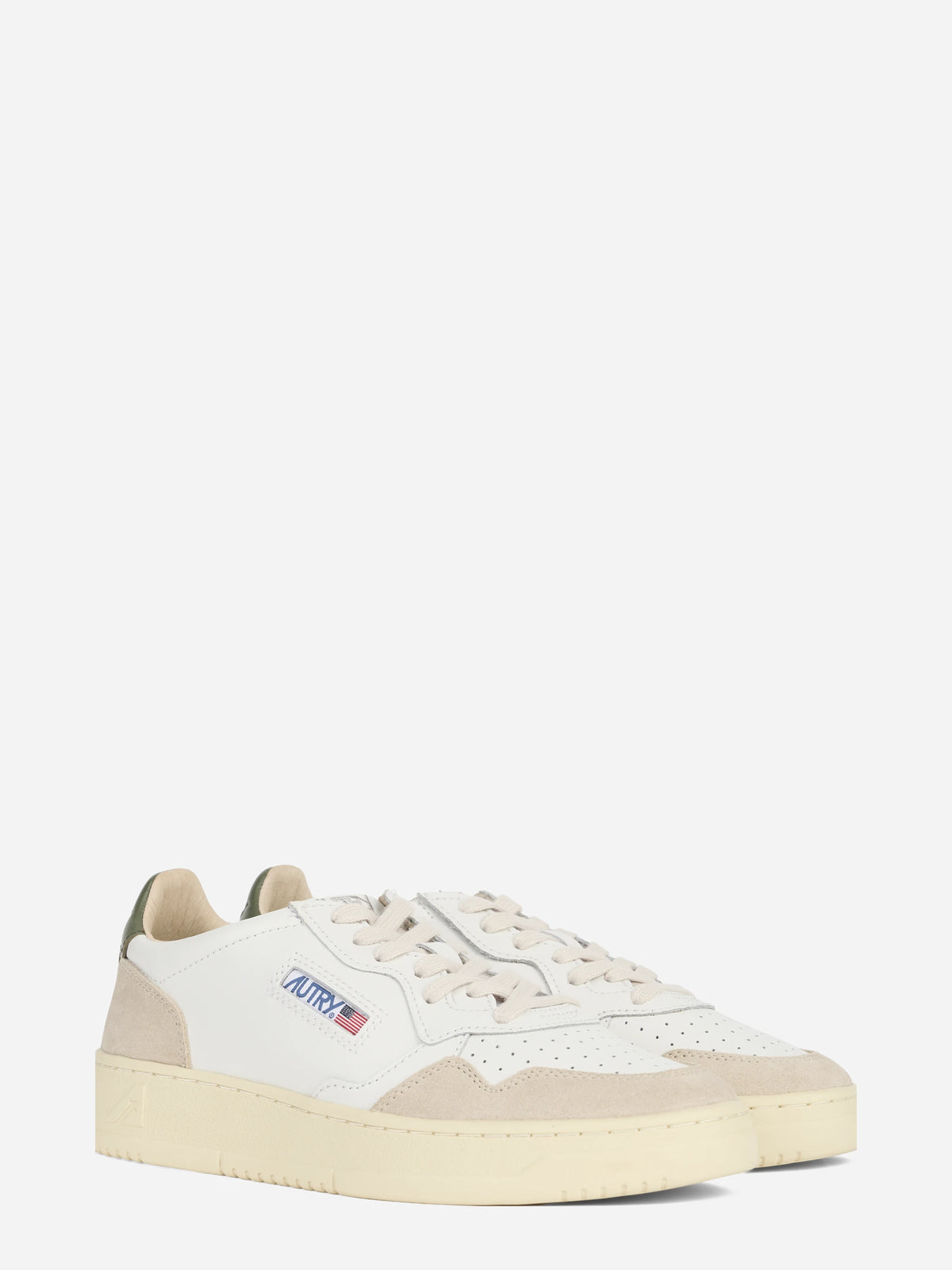 Sneaker Medalist Low in pelle e suede verde - vista tre quarti