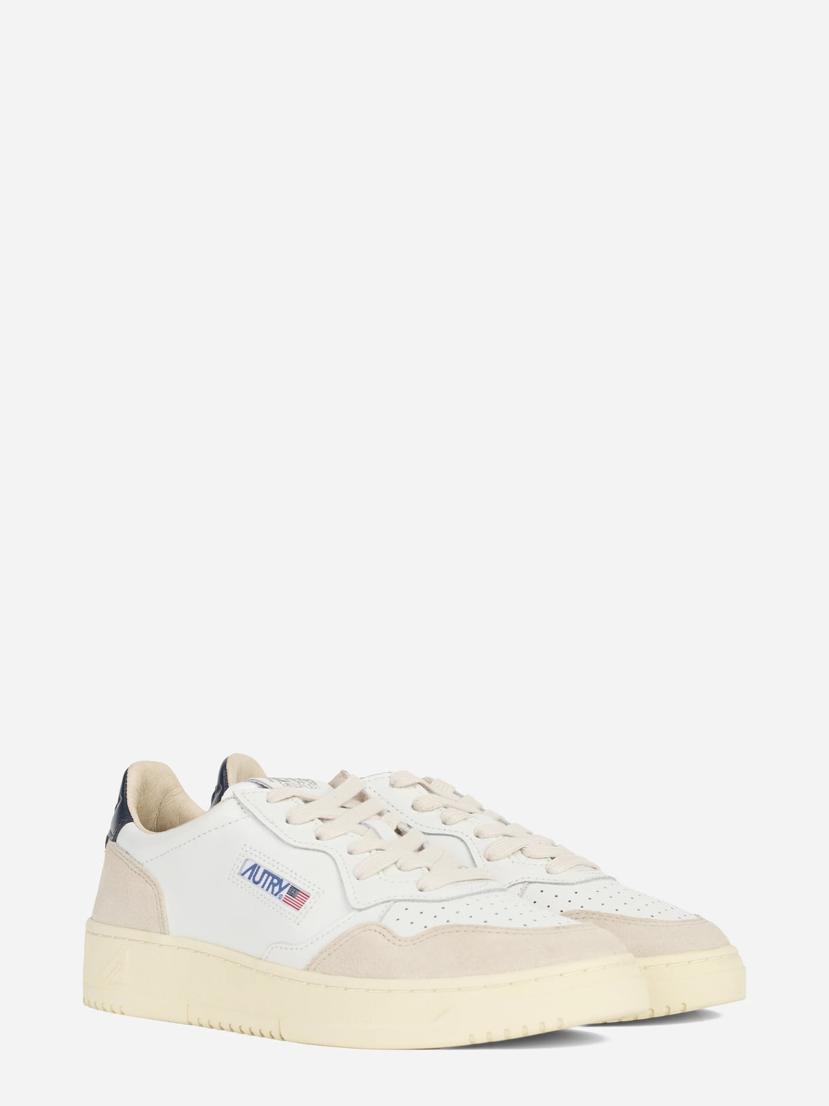 Sneaker Medalist Low in pelle e suede blu - vista tre quarti