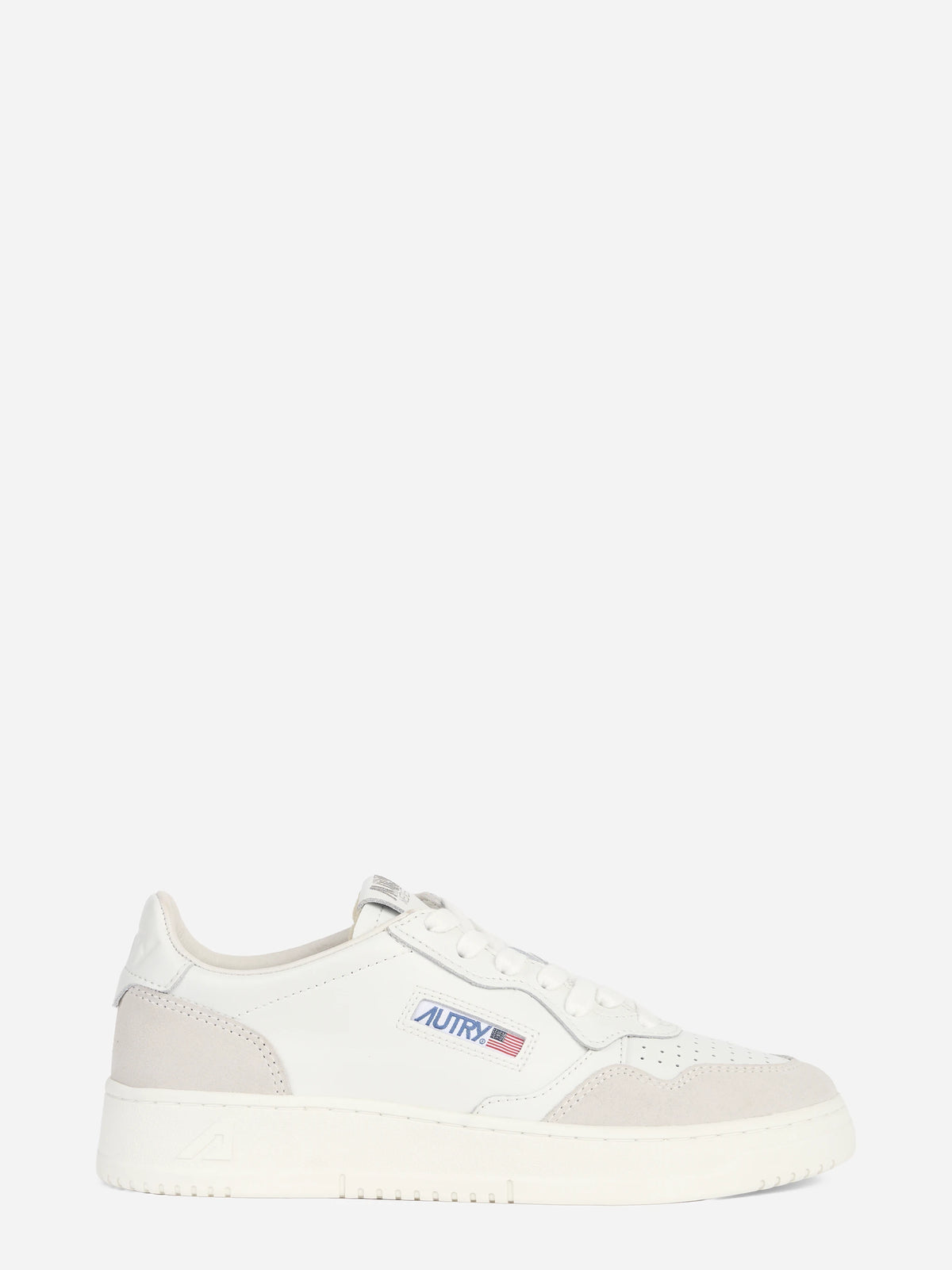 Sneaker Medalist Low in pelle e suede bianca - vista laterale
