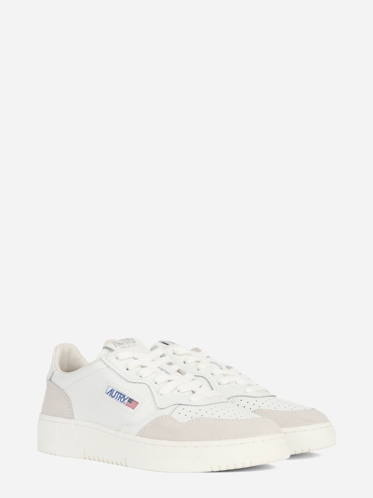 Sneaker Medalist Low in pelle e suede bianca - vista tre quarti