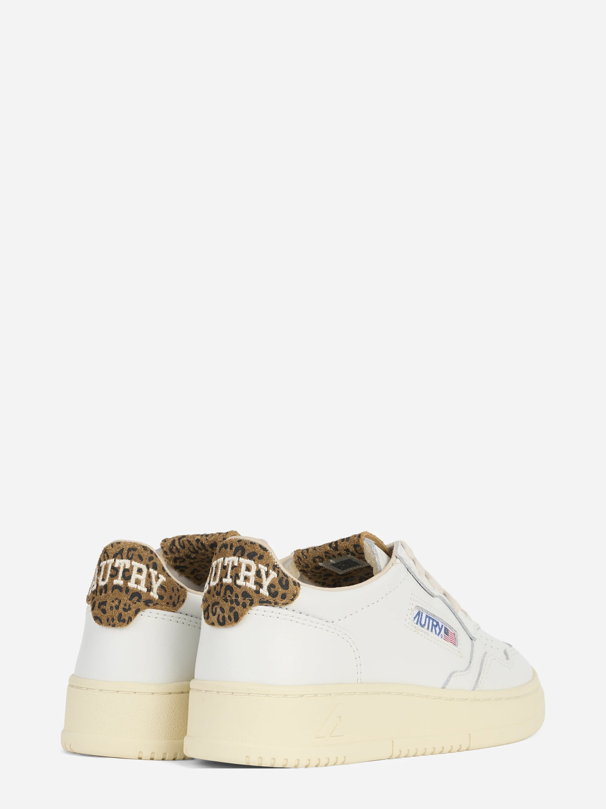 Sneaker Medalist Low in pelle bianca e leopardata - dettaglio della suola