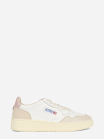 Sneaker Medalist Low in pelle bianca e suede rosa - vista laterale