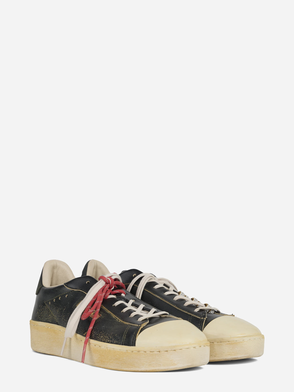 Sneaker Dallas Vintage Low in pelle nera - vista frontale