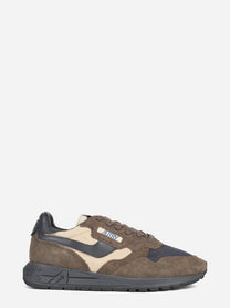 Sneaker Reelwind Low in nylon e suede marrone - vista laterale