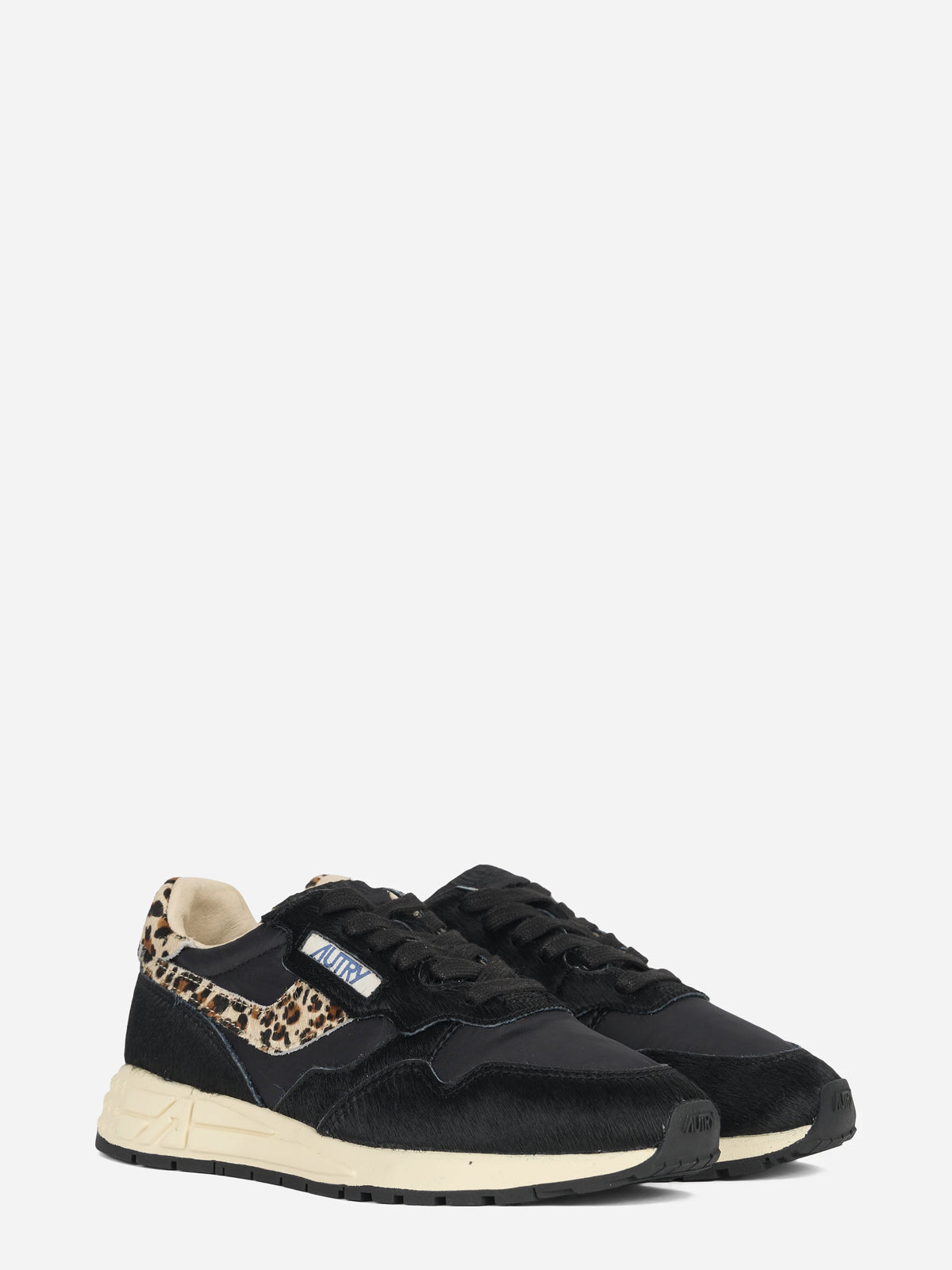 Sneaker Reelwind Low effetto cavallino nera - vista tre quarti