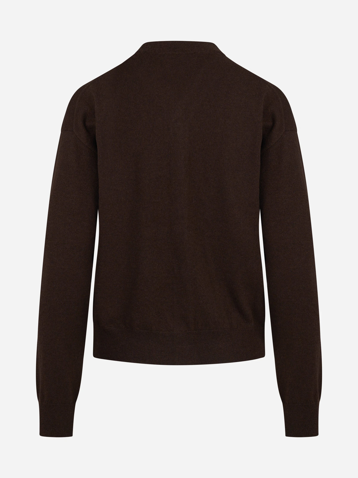 Cardigan con scollo a V in cashmere marrone - vista posteriore