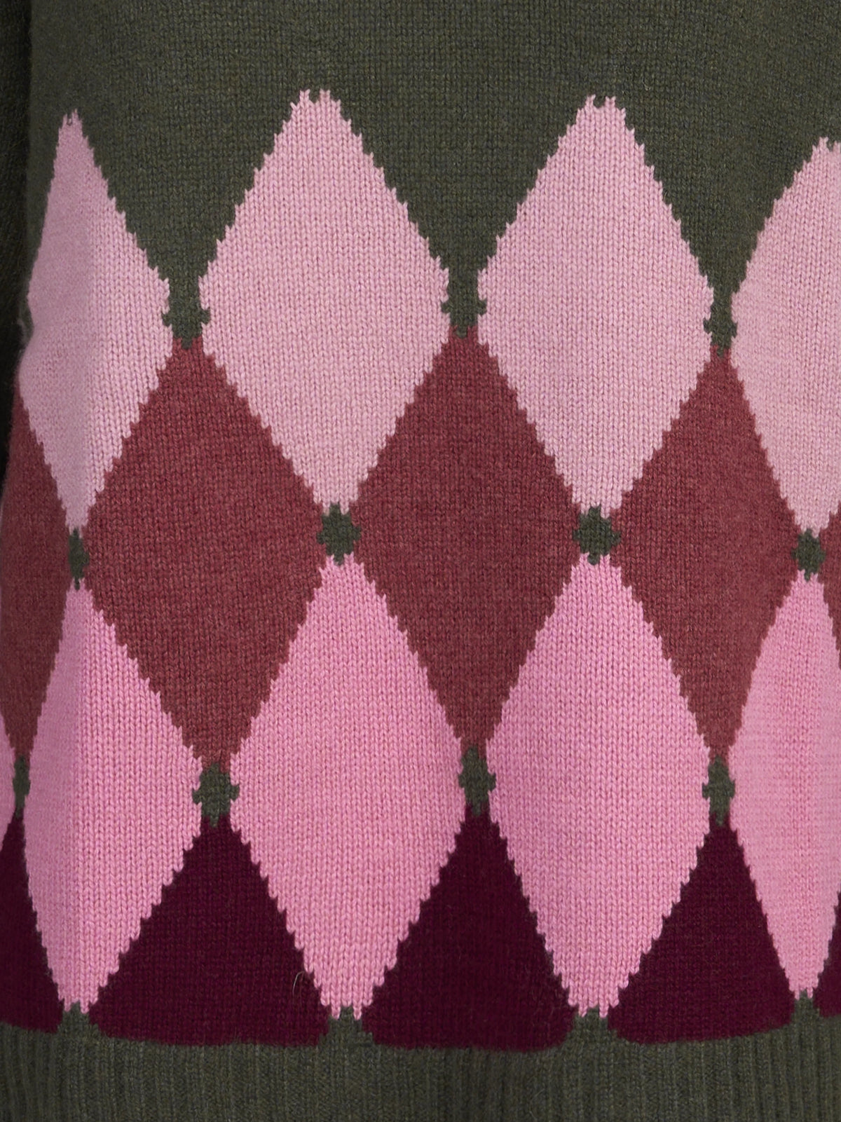 Dolcevita argyle in cashmere verde - dettaglio del prodotto