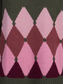 Dolcevita argyle in cashmere verde - dettaglio del prodotto