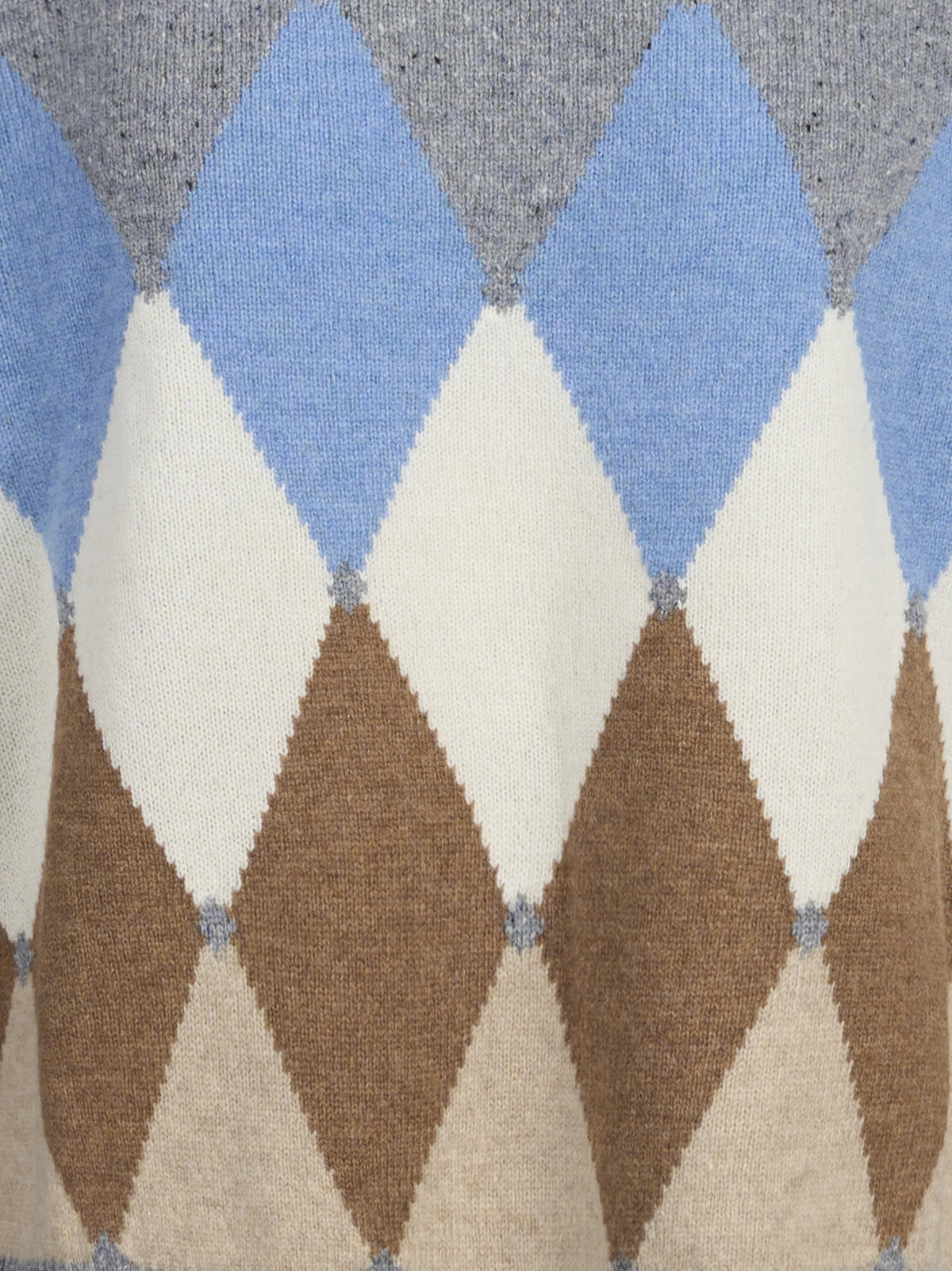 Maglia girocollo argyle in lana grigio - dettaglio del prodotto