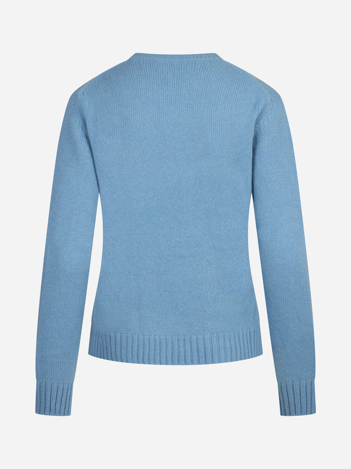 Maglia girocollo argyle in cashmere blu - vista posteriore