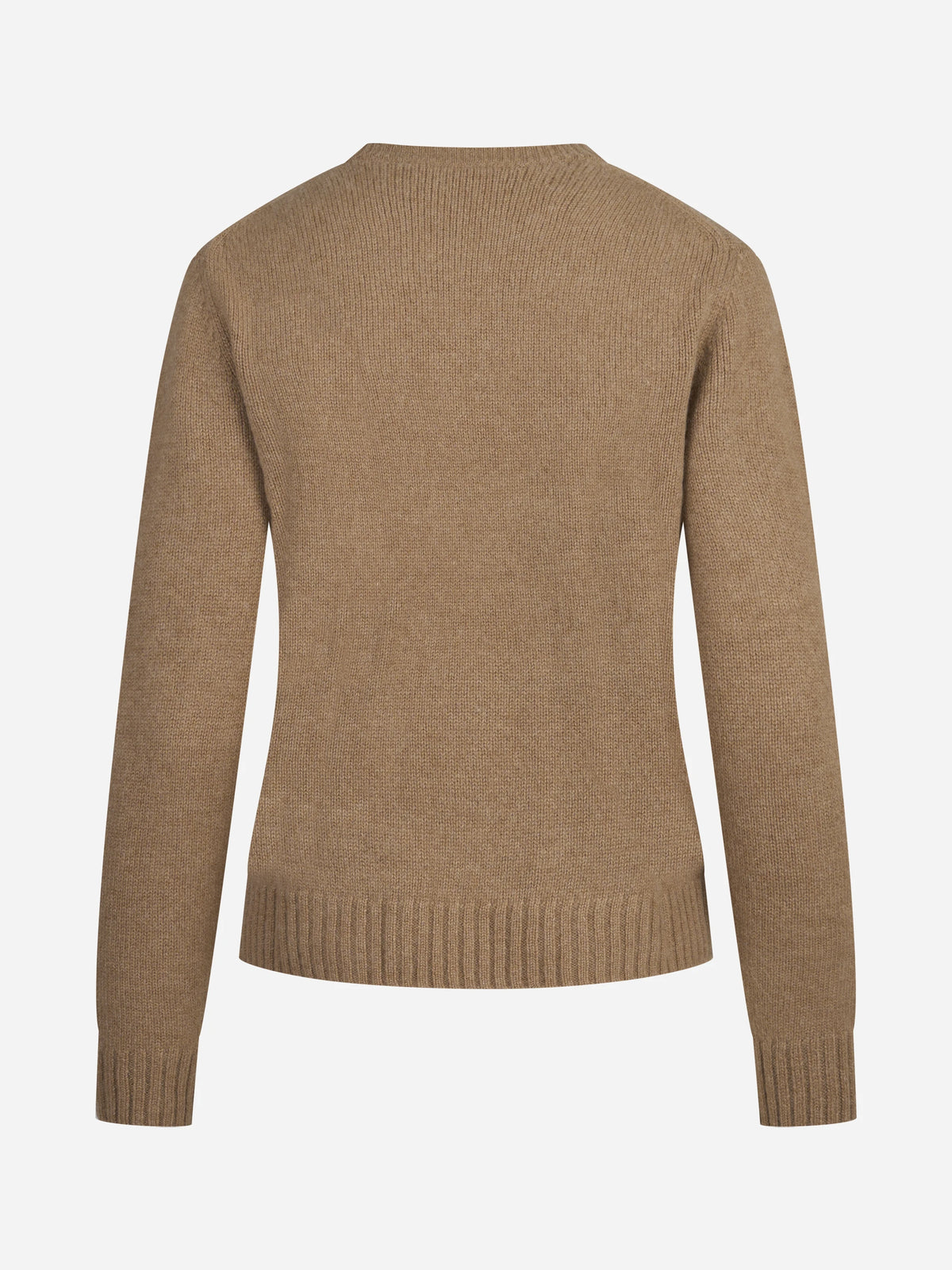 Maglia girocollo argyle in cashmere beige - vista posteriore