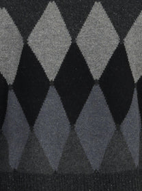 Dolcevita argyle in cashmere grigio - dettaglio del prodotto
