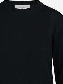 Maglia girocollo in lana nera - dettaglio del prodotto