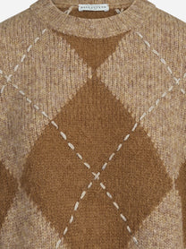 Maglia cropped argyle beige - dettaglio del prodotto