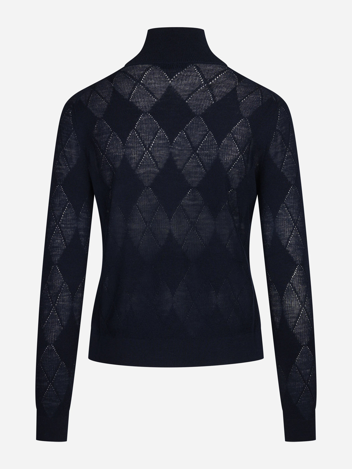 Lupetto argyle in lana blu - vista posteriore